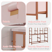 Cassettiera GARVEE, Armadio con 10/12 cassetti e maniglie, Mobiletto portaoggetti in tessuto con struttura in metallo, per camera da letto, armadio, corridoio, ingresso, rosa, 12 cassetti