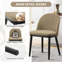 Set di 2 sedie imbottite Garvee, moderne, imbottite, schienale alto, gambe in legno, per sala da pranzo e cucina, 18,89 pollici, multicolore