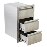 Garvee Cassettiera da Cucina Esterna in Acciaio Inox - 3 Strati, Resistente alle Intemperie, 37.3 cm L x 47 cm P x 62.2 cm A, Acciaio Inox Spazzolato e Film Antigraffio