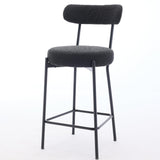 Garvee Set 2 Sgabelli Bar 76 cm Imbottiti Nero Cucina e Sala da Pranzo, Base Metallo Robusta, Design Ergonomico - Black