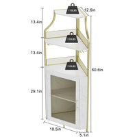 Mobile bar angolare Garvee per liquori con ripiani regolabili, 61 pollici, stile industriale, robusto MDF e metallo, porta in rete, portabicchieri, indipendente, cucina e soggiorno, nero