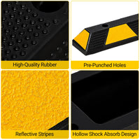 Freno di stazionamento in gomma Garvee da 72 pollici con 8 strisce riflettenti per auto, camion, camper, garage, vialetto, nero