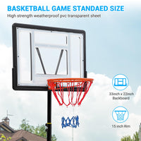 Canestro Basket Esterno Garvee Regolabile 5,2-7 Piedi - Tabellone HDPE 33" Infrangibile, Ruote, Acciaio Resistente Intemperie Giardino Cortile
