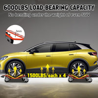 Set di carrelli per auto Garvee, 4 pezzi, arancione, resistente, 6000 libbre, acciaio, antiscivolo, rulli a 360° con freni, per garage, moto, camion