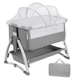 GARVEE Lettino per bambini, Culla per bambini, Lettino da comodino 4 in 1, Lettino da viaggio per bambini