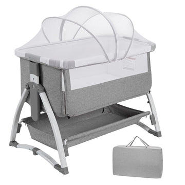 GARVEE Lettino per bambini, Culla per bambini, Lettino da comodino 4 in 1, Lettino da viaggio per bambini