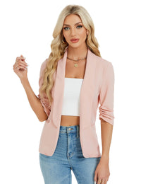 Giacca blazer sportiva ed elegante da donna Garvee, giacca blazer casual aperta sul davanti, color albicocca, M, leggera, traspirante, versatile
