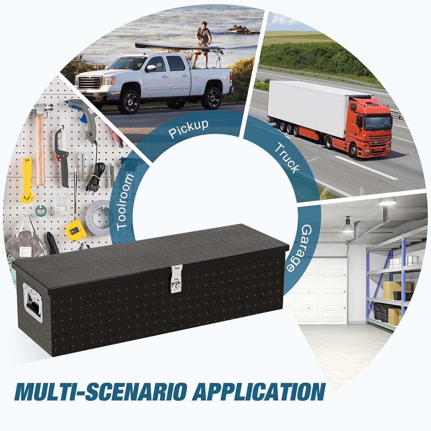 Cassetta Portautensili Alluminio Garvee per Camion - Alta Resistenza, Coperchio Idraulico, Maniglie Incassate, Rosso Bordeaux - Ideale per Festa del Papà in Cantieri e Officine