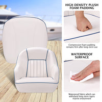 Garvee Pontoon Boat Seat Sedia da capitano Ergonomica e confortevole Schiuma di compressione in vinile Montaggio standard Per pesca e tempo libero 19,5"H x 22"L x 21,5"D