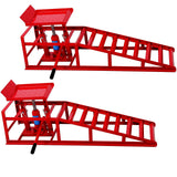 Garvee Rampe Auto Idrauliche 5T, Acciaio Robusto, Antiscivolo, Piattaforma Ampia, Sollevamento Regolabile 9.8-16.21 in, 2 Pezzi, Garage e Officina
