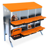 Garvee Nido per Pollame a 8 Posti con Staffa e Vassoio per Uova per Cortili e Piccole Fattorie, Design Modulare, Ventilato, Protezione Uova, Efficiente in Spazio - Arancione