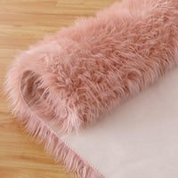 Tappeto in pelliccia sintetica GARVEE, soffice tappeto in pelle di pecora rosa per la cameretta dei bambini, 60x160 cm, lavabile in lavatrice