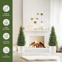 Albero di cedro artificiale Garvee da 36 pollici, resistente ai raggi UV, realistico, tronco di legno, resistente alle intemperie per uso interno ed esterno, decorazione natalizia verde