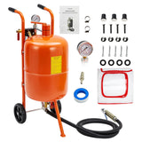 Sabbiatrice Garvee 20 L: 4 Ugelli Ceramica, Separatore Olio-Acqua, Mobile con Ruote 15.24 cm, Tubo 243.84 cm, Acciaio, Rimozione Ruggine 60-110 PSI