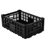 Garvee Cassa Pieghevole 52L in Plastica Polipropilene, Resistente e Impilabile, Leggera e Portatile per Garage, Cucina e Ufficio, Blu - Nero