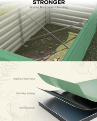 Aiuola rialzata in metallo per esterni Garvee 8x4x2 piedi, 24" di profondità, verniciata a polvere, fondo aperto, robusta, 350 galloni, giardino, coltivazione di ortaggi