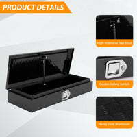 Cassetta portautensili per cassone di camion Garvee in alluminio 34,5x13x6,5 pollici con serratura e maniglia laterale per rimorchio camper, robusta e resistente alle intemperie