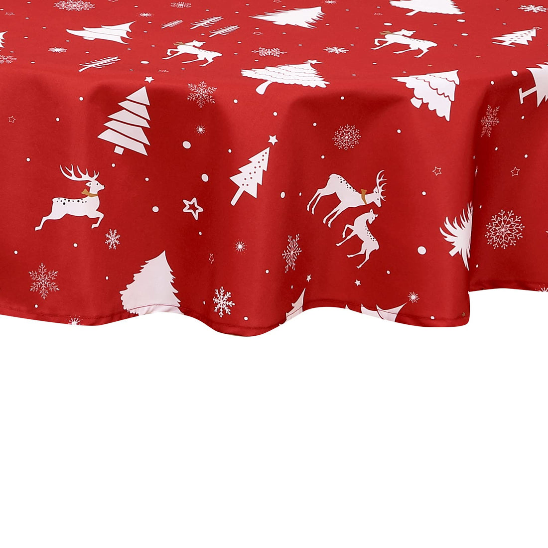 Tovaglia natalizia rotonda Garvee impermeabile lavabile decorativa 152 cm bianca per cucina e feste