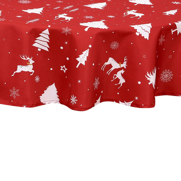 Tovaglia natalizia rotonda Garvee impermeabile lavabile decorativa 152 cm bianca per cucina e feste