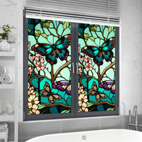 Pellicola per la privacy delle finestre Garvee, motivo floreale a farfalla, rimovibile, protezione UV, per bagno e camera da letto, 45x100 cm, trasparente