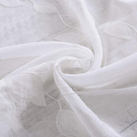 Tende trasparenti Garvee, set da 2 pannelli, bianche con ricamo a foglie, in lino sintetico, lunghe 63" con occhielli, in voile per soggiorno e camera da letto