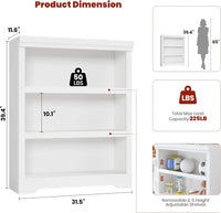 Garvee Libreria Rustica Alta 190,5 cm, 2-6 Ripiani Regolabili, MDF Robusto, Elegante, Anti-Ribaltamento, Soggiorno e Ufficio, Bianco