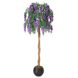 Garvee Albero di Vite Viola Artificiale 5ft con Vaso in Cemento per Decorazione Interni e Studio Fotografico, Fogliame Realistico, Colore Viola - Purple 6Ft