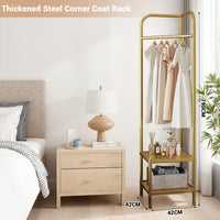 Appendiabiti Angolare Garvee, in metallo con ripiani per corridoio e soggiorno, antiruggine, salvaspazio, design moderno