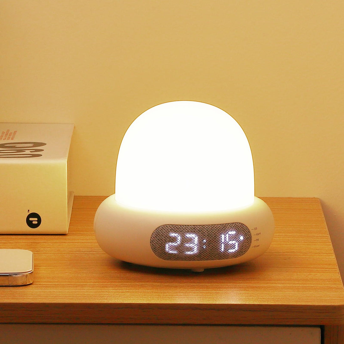 Lampada da comodino a LED Garvee Fulasofia per cameretta dei bambini, cambio colore, dimmerabile, wireless, ricaricabile tramite USB, 1800 mAh, luce calda, RGB