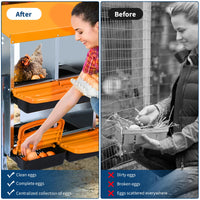 Nido per polli Garvee a 2 livelli in metallo con 10 scomparti, tetto impermeabile, base antiscivolo per pollaio, arrotolabile, resistente