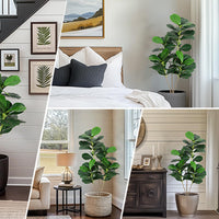 Albero di fico artificiale Garvee da 5 piedi con vaso nero per la decorazione di casa e ufficio, bassa manutenzione, durevole, realistico, verde