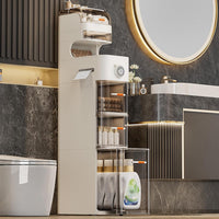 Mobiletto portaoggetti sottile per bagno Garvee, impermeabile con ruote, organizer stretto in plastica per cucina e camera da letto, trasparente, compatto