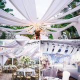 Tende da soffitto Garvee per matrimoni, 6 pannelli 1,5x6 m in chiffon bianco per cerimonie, ricevimenti, banchetti