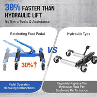 Carrello idraulico Garvee Wheel Dolly in acciaio inossidabile, capacità di sollevamento di 1500 libbre, per riparazione auto, 13,5-29" regolabile con ruote da 4" per larghezze pneumatici da 0-12"