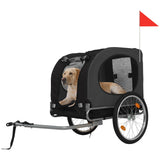 Trasportino per cani da bicicletta Garvee, capacità 88 libbre, con pneumatici da 19", per cani di taglia media e grande, avventure all'aria aperta, pieghevole, Oxford 600D, nero - Classe 1