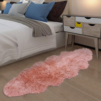 Tappeto in pelliccia sintetica GARVEE, soffice tappeto in pelle di pecora rosa per la cameretta dei bambini, 60x160 cm, lavabile in lavatrice