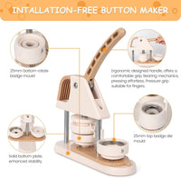 Garvee Button Maker 58mm – Materiale ABS, macchina per badge fai da te per bambini, scuola e progetti creativi