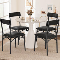 Set di 2 sedie da pranzo Garvee, in similpelle, ergonomiche, robuste, in MDF e acciaio, per cucina e appartamento, 47 cm di lunghezza x 43 cm di larghezza x 85 cm di altezza, nere