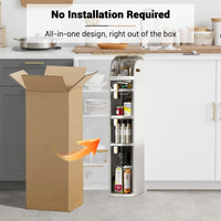 Mobiletto portaoggetti sottile per il bagno Garvee con cassetti e scatola per fazzoletti, impermeabile, in plastica, con ruote, per piccoli spazi, cucina, bagno, soggiorno, stretto