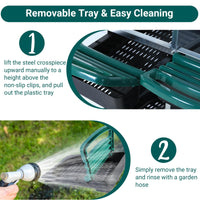 Nido per polli Garvee, 6 fori, in metallo con raccoglitore per uova mobile, vassoi rimovibili, per pollaio, resistente, facile da pulire