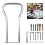 Garvee Corrimano per Piscina in Alluminio 37.4x19.7" Resistente 220 lbs, Design a U Invertita, Antiruggine, Base Robusta, Argento