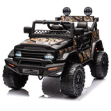 Garvee 12V Auto elettrica per bambini mimetica con sospensioni a molla, luci a LED, Bluetooth per viaggi avventurosi dai 3 anni - Camouflage