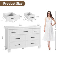 Cassettiera Garvee con 7 cassetti, legno, maniglie in metallo, stile moderno, per camera da letto e soggiorno, robusta e sicura