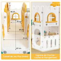 Scivolo per bambini Garvee 8 in 1 con struttura per arrampicata, telescopio, canestro da basket, tunnel per bambini da 1 a 3 anni, stabile, ecologico, design moderno