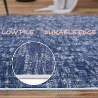Tappeto Garvee lavabile in lavatrice, antiscivolo, morbido, piatto, soggiorno, camera da letto, 160x230 cm, blu