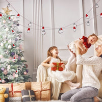 Ghirlanda di gnomi natalizi Garvee da 6 piedi, in peluche, colori rosso e grigio, per albero e camino, fatta a mano