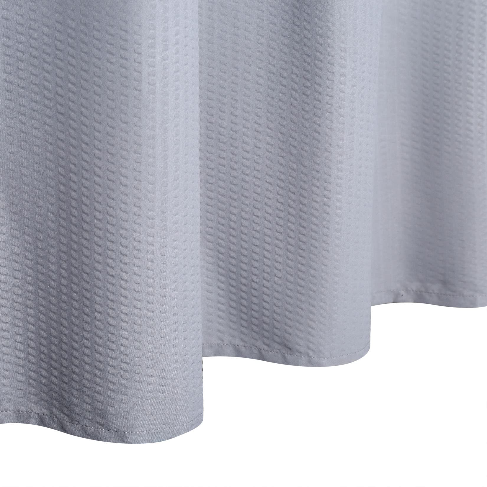 Tenda da doccia in microfibra Garvee con motivo in rilievo, idrorepellente, orlo appesantito, 12 occhielli, grigio, arredo bagno