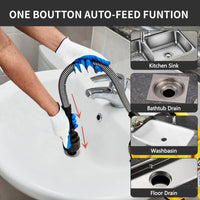 Garvee Spirale Elettrica Automatica 9m per Festa del Papà: Pulisci Scarichi Lavandini, WC e Pavimento con Motore e Aste Prolunga