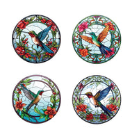 Garvee Pellicola per Finestre in Vetro Colorato con Colibrì Anti-Collisione per Porte e Finestre Casa 25.4x25.4cm