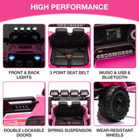 Garvee 12V Auto elettrica per bambini rosa con LED e intrattenimento Bluetooth per compleanni e giostre per bambine